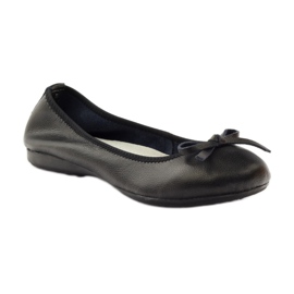 Leather ballerinas with a bow Filippo 038 black 1