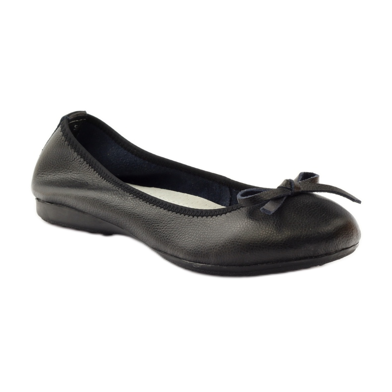 Leather ballerinas with a bow Filippo 038 black 1