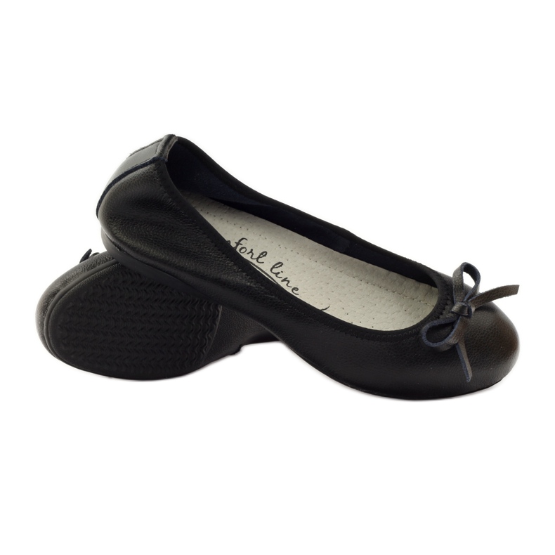Leather ballerinas with a bow Filippo 038 black 3