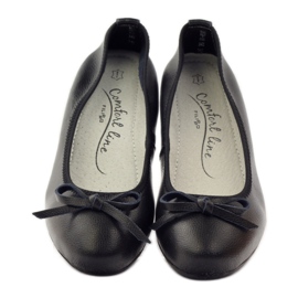 Leather ballerinas with a bow Filippo 038 black 4