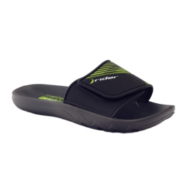 Rider 82326 leisure pool slippers black green 1