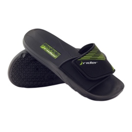 Rider 82326 leisure pool slippers black green 3