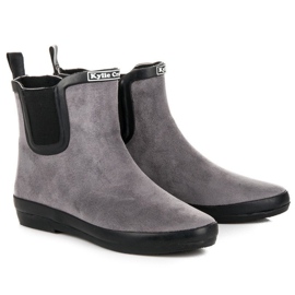 Kylie Women's suede galoshes black grey 1