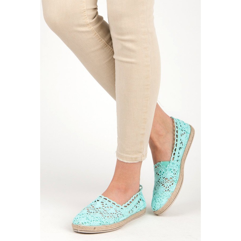 Seastar Mint lace espadrilles green 1