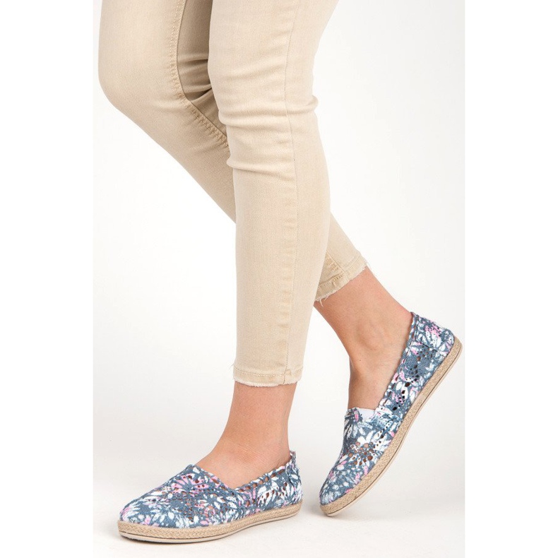 Seastar Boho style espadrilles blue pink 1