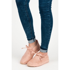 Kylie Suede Openwork Slipons pink 1