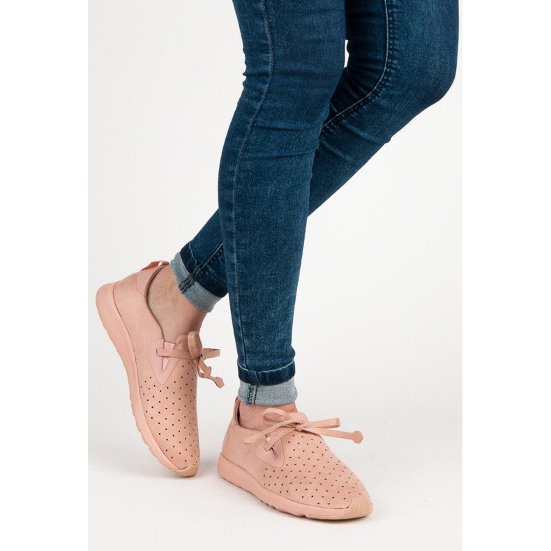 Kylie Suede Openwork Slipons pink 2