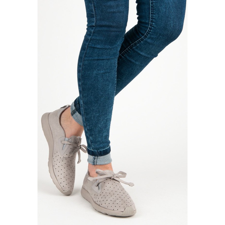 Kylie Suede Openwork Slipons grey 2