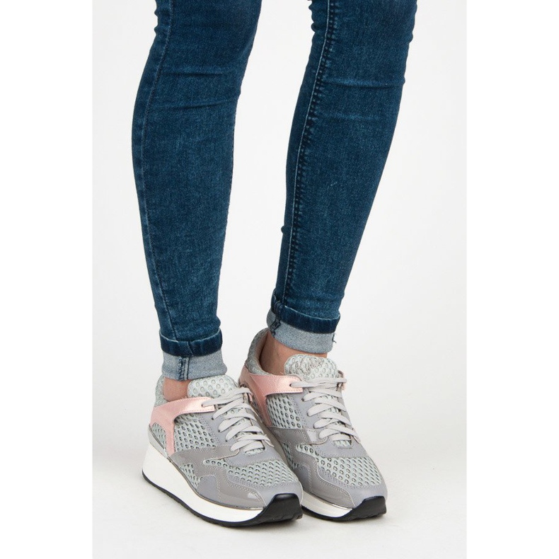Kylie Gray Sneakers With Mesh grey 1