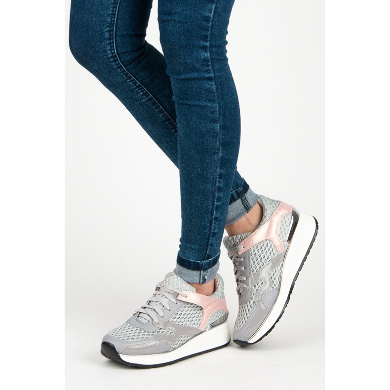 Kylie Gray Sneakers With Mesh grey 2