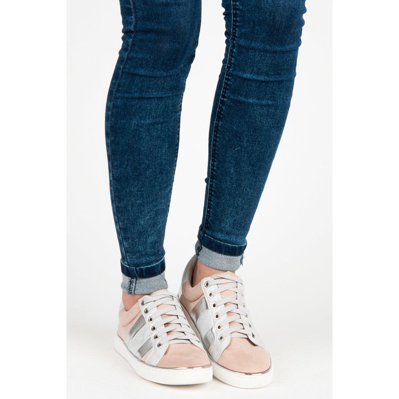 Kylie Tied Fashion Sneakers pink grey 1