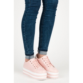 Seastar Lace-up sneakers on the platform pink 1