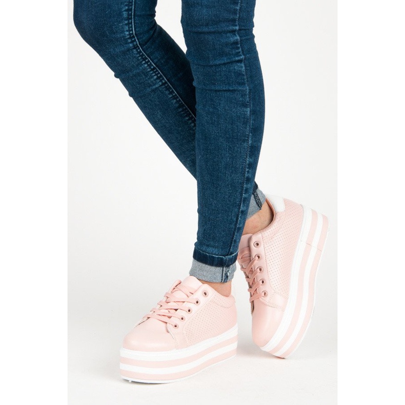 Seastar Lace-up sneakers on the platform pink 2