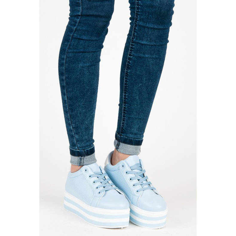 Seastar Lace-up sneakers on the platform blue 1