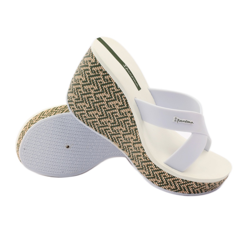 Women's wedge Ipanema 82288 slippers white brown green 3