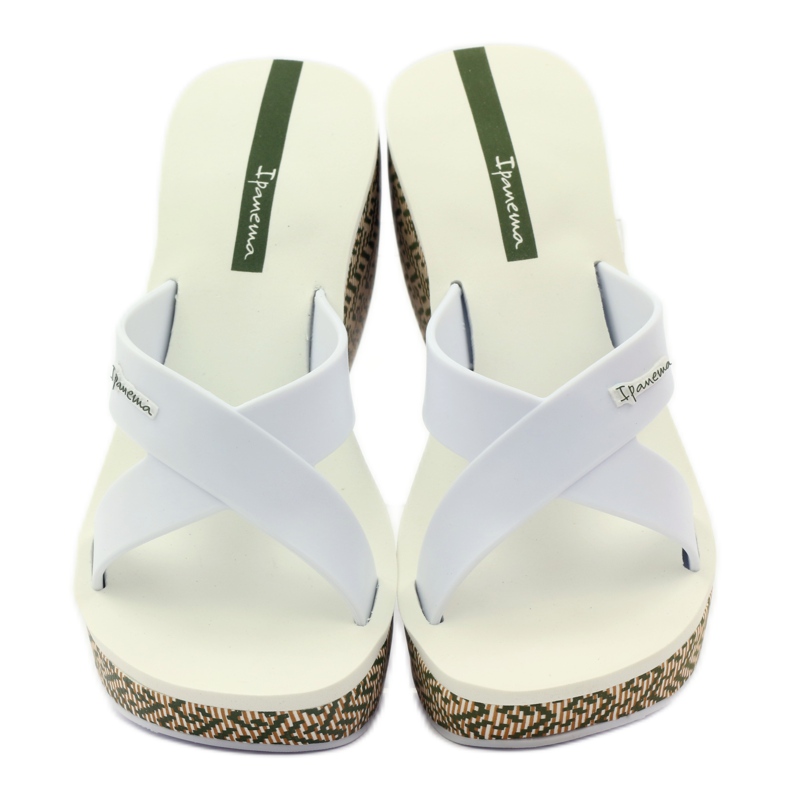 Women's wedge Ipanema 82288 slippers white brown green 4