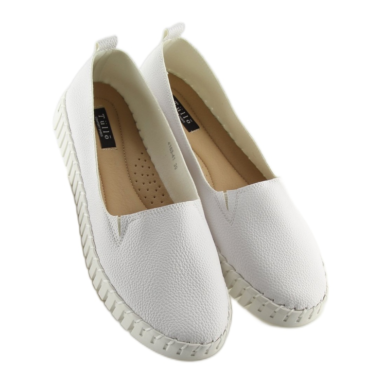 Sneakers slip-on super comfortable white 4163 White - ButyModne.pl