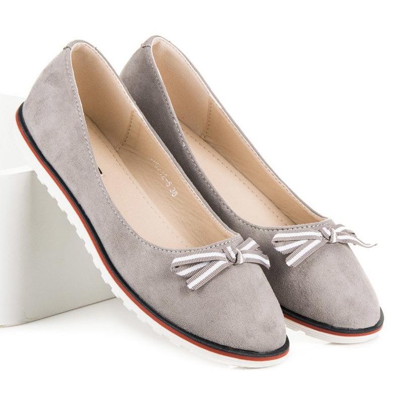 Suede ballerinas grey 1