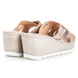 Kylie Wedge slippers brown 2