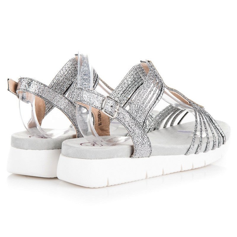 Kylie Sandals With Crystals grey 2