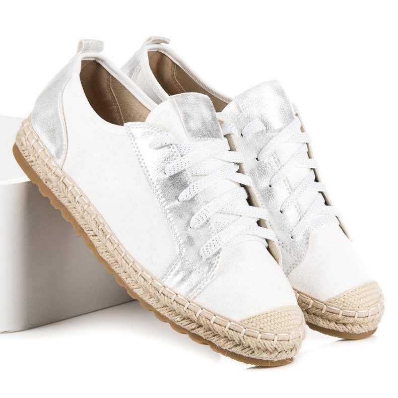 Seastar Lace-up suede espadrilles white 1