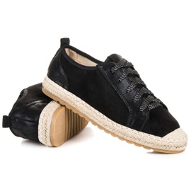 Seastar Lace-up suede espadrilles black 1