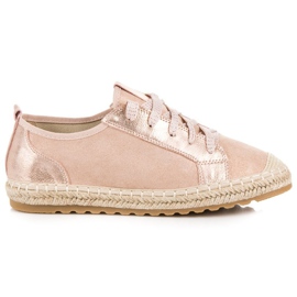 Seastar Lace-up suede espadrilles pink 2