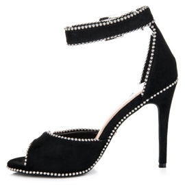 Seastar Suede sandals on a high heel black 1