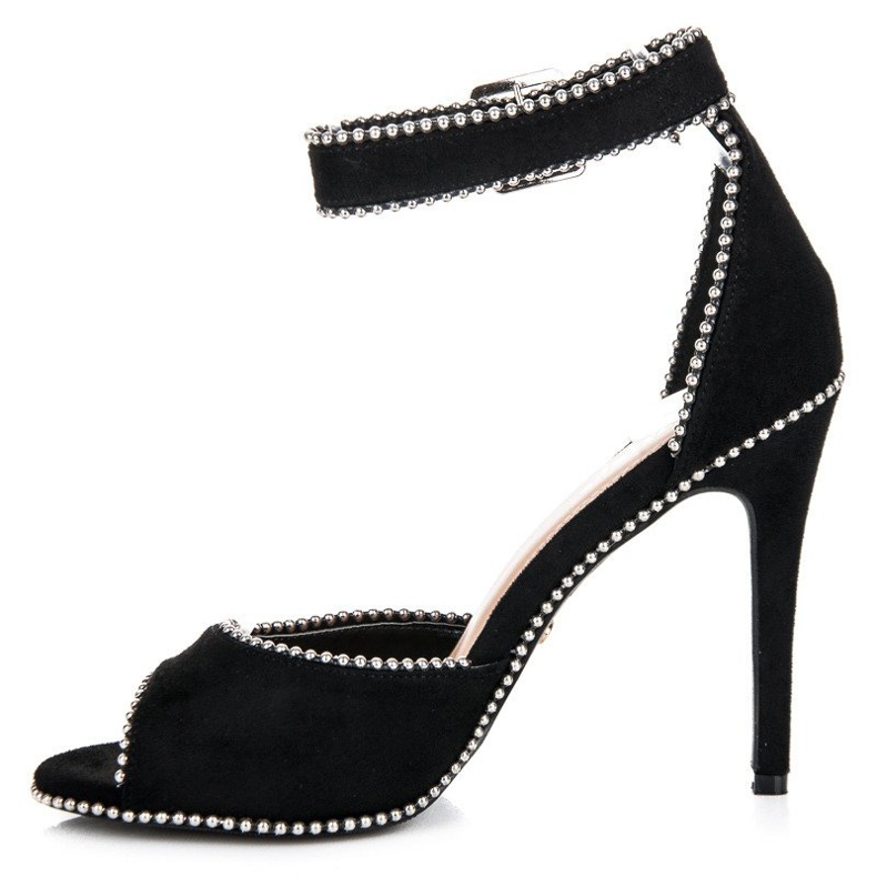 Seastar Suede sandals on a high heel black 1