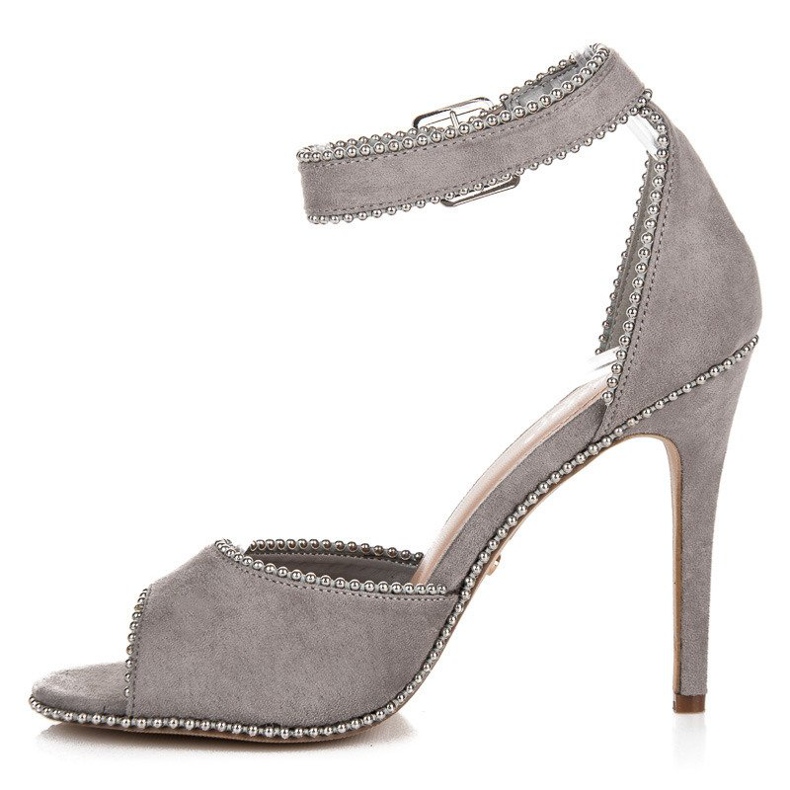 Seastar Suede sandals on a high heel grey 1
