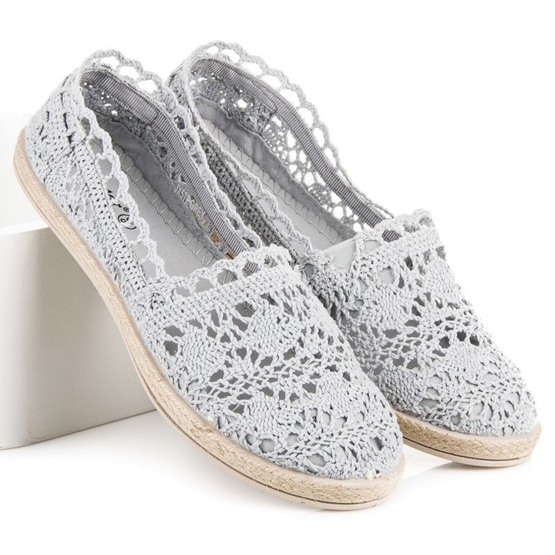 Seastar Gray lace espadrilles grey 1