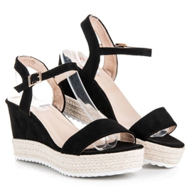 Seastar Wedge espadrilles sandals black 1