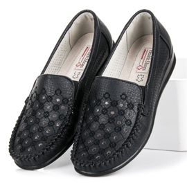 Hasby Black openwork loafers 1