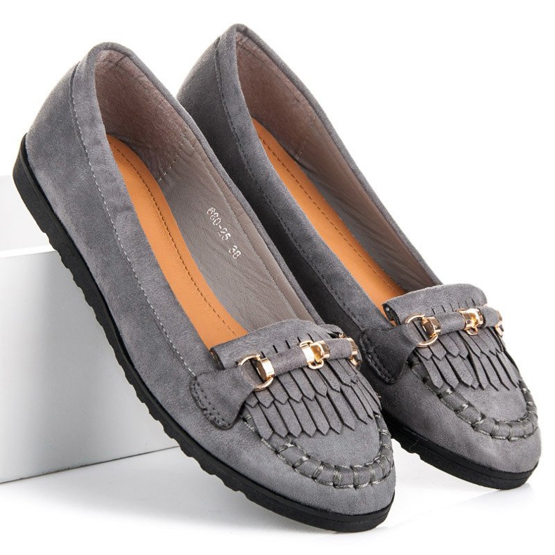 Ladies' gray loafers grey 1