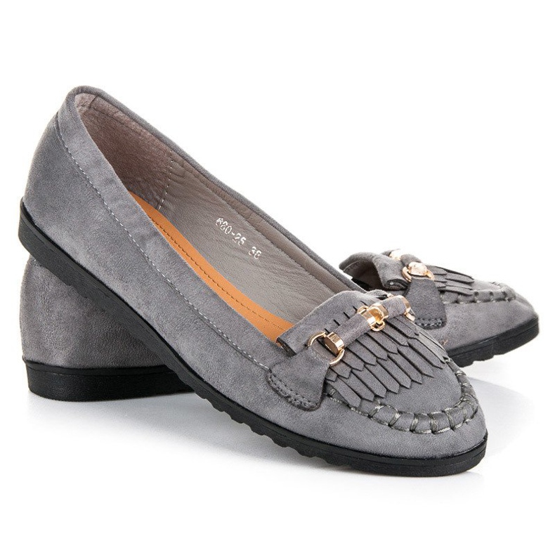 Ladies' gray loafers grey 2