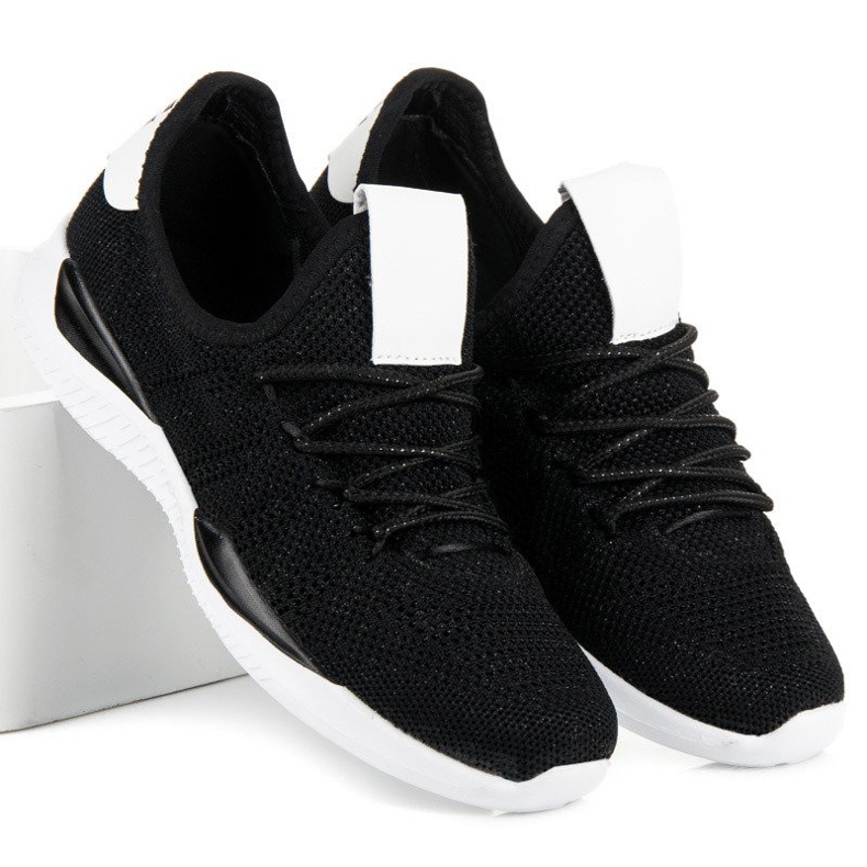 Black slip-on sports shoes 2