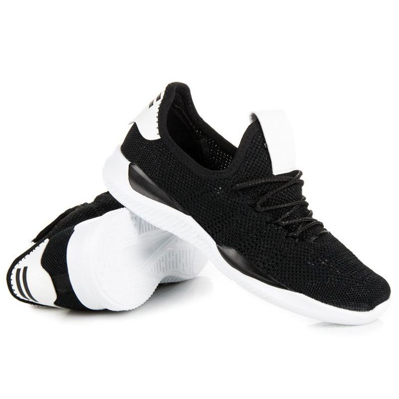 Black slip-on sports shoes 1