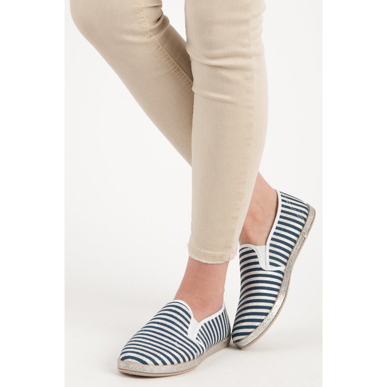 Muto Slip on espadrilles with stripes blue 1