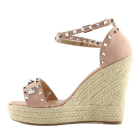 Espadrilles on wedges pink 100-862SC pink 2