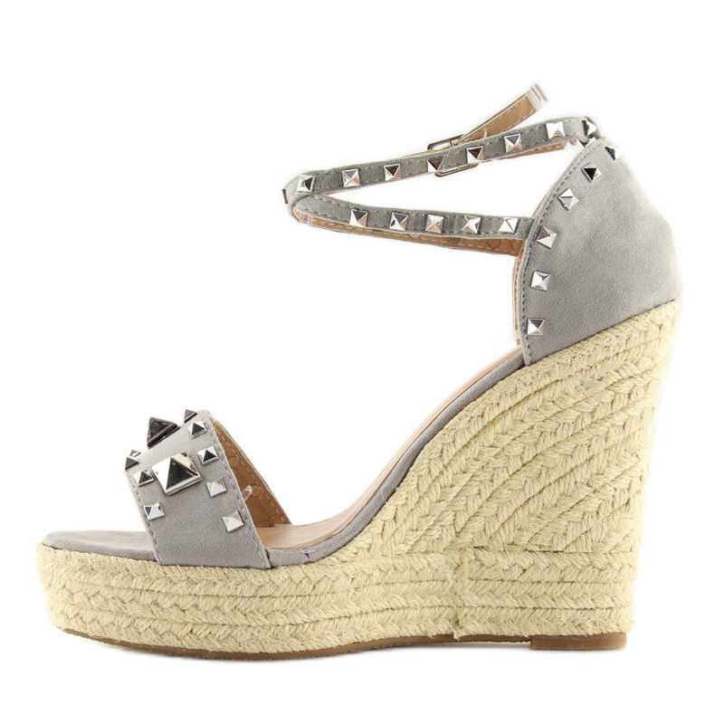 Gray Espadrilles on wedges gray 100-862SC gray grey 2
