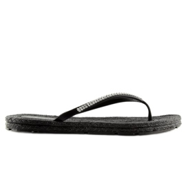 Black CK40P Black rubber flip-flops 2