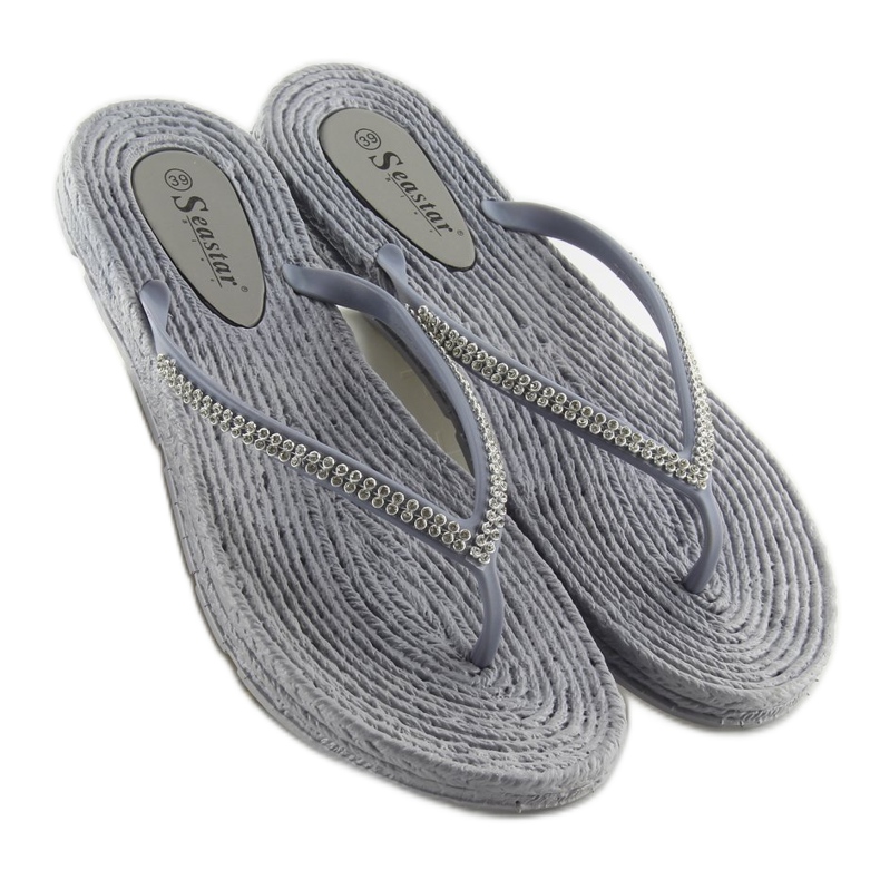 Gray CK40P Gray rubber flip-flops grey 1