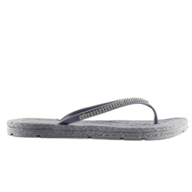 Gray CK40P Gray rubber flip-flops grey 2