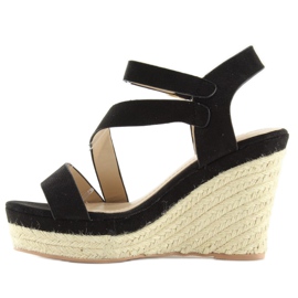 Black Espadrilles on wedges, black 333-8 Black 1