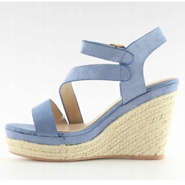 Blue Espadrilles on wedges, blue 333-8 Blue 1