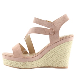 Espadrilles on wedges pink 333-8 Pink 1
