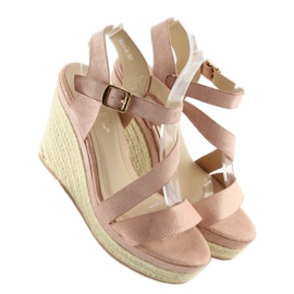 Espadrilles on wedges pink 333-8 Pink 2