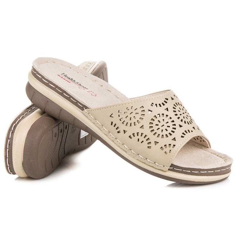 Hasby Women's openwork slippers brown 1