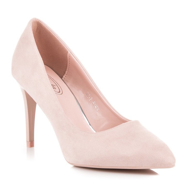 Powder Suede Heels pink 1