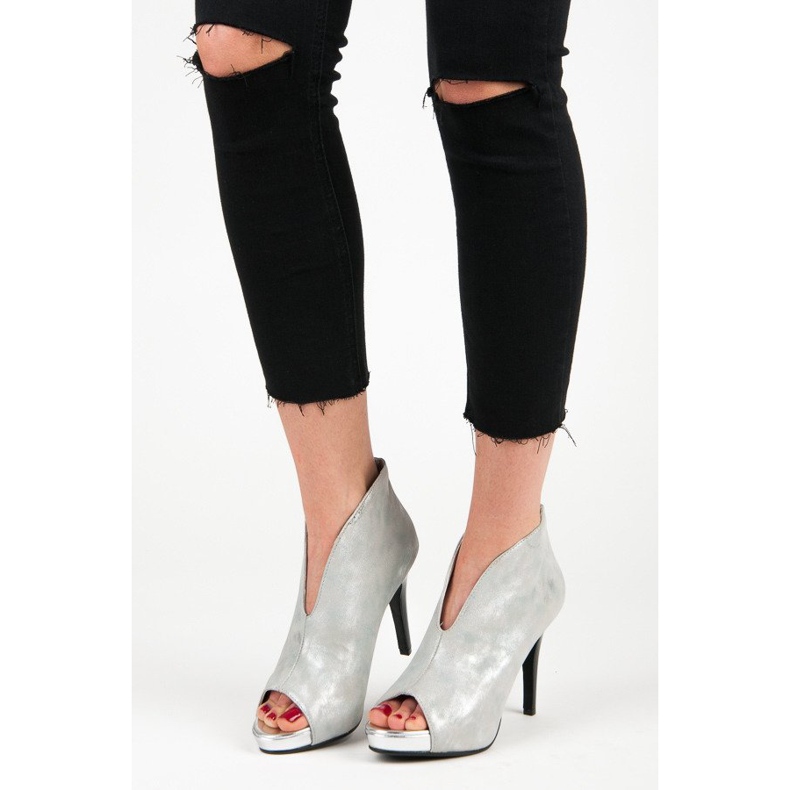 Vinceza Open toe boots grey 1